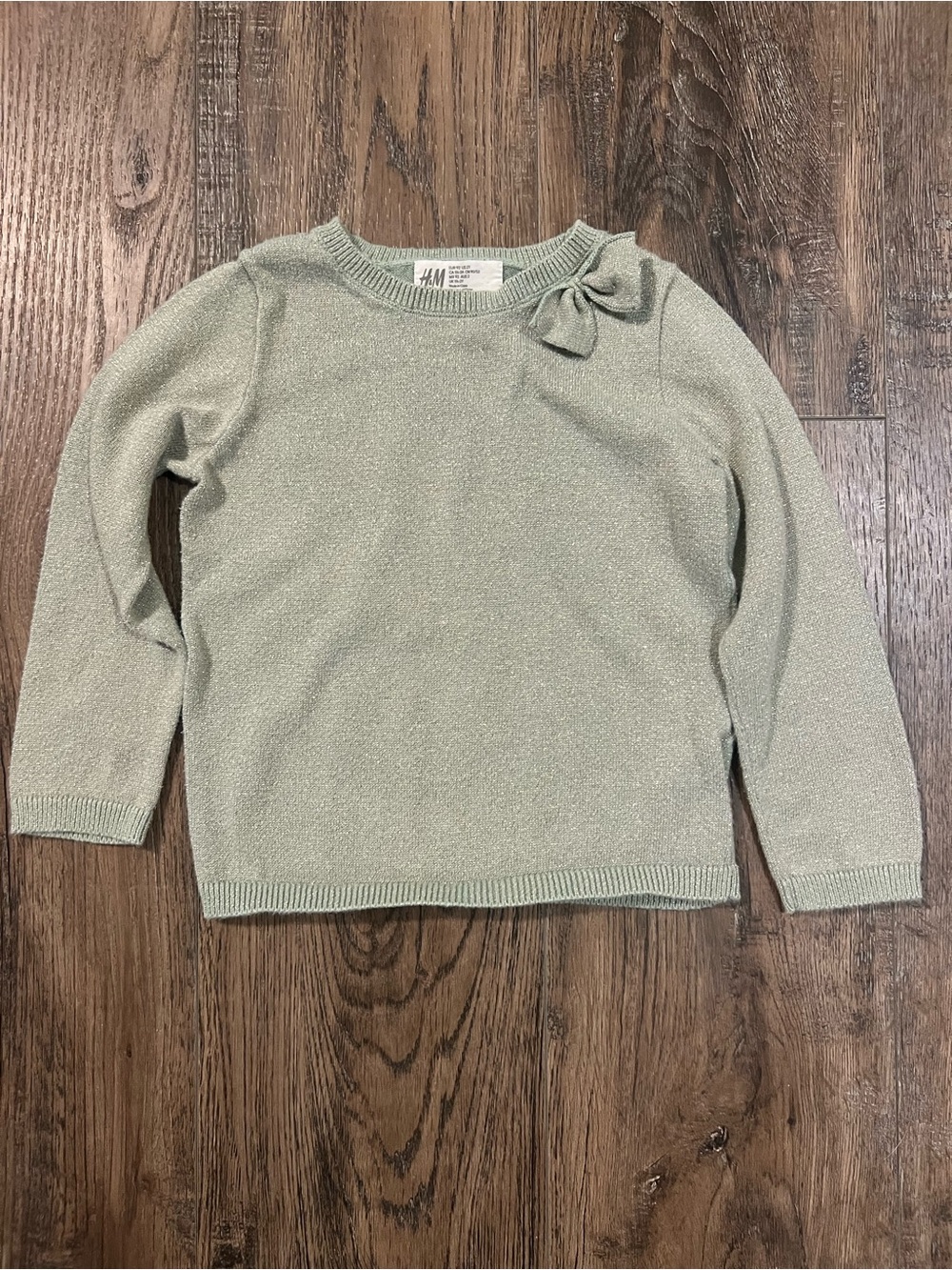 H&M Mint Green Knit Sweater with Shoulder Bow